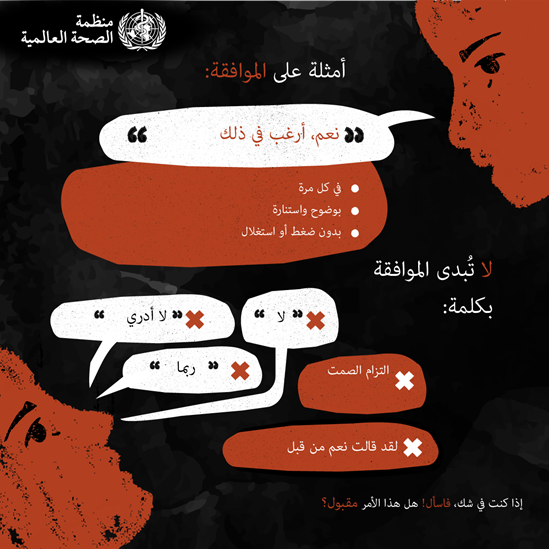 أمثلة على الموافقة