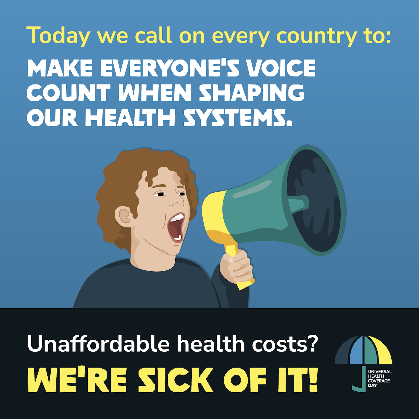 UHC social media tile - Make everyone's voice count when shaping our health systems