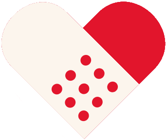 Band aid heart icon Icon of a band aid in the shape of a heart.