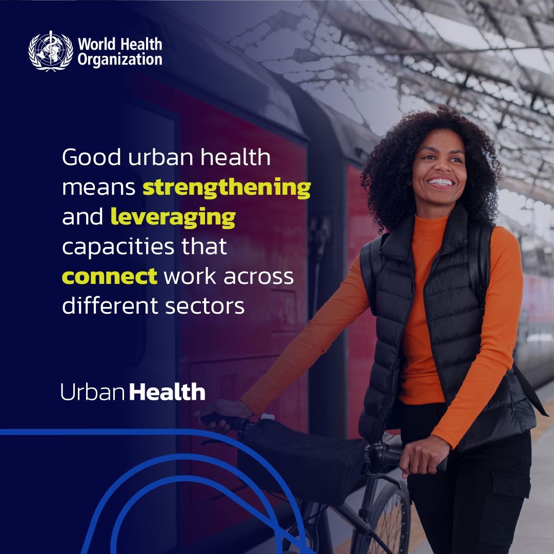 Urban health social media square Infographic