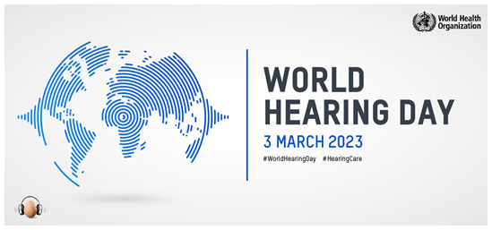 World Hearing Day 2023 ear and hearing care for all poster
