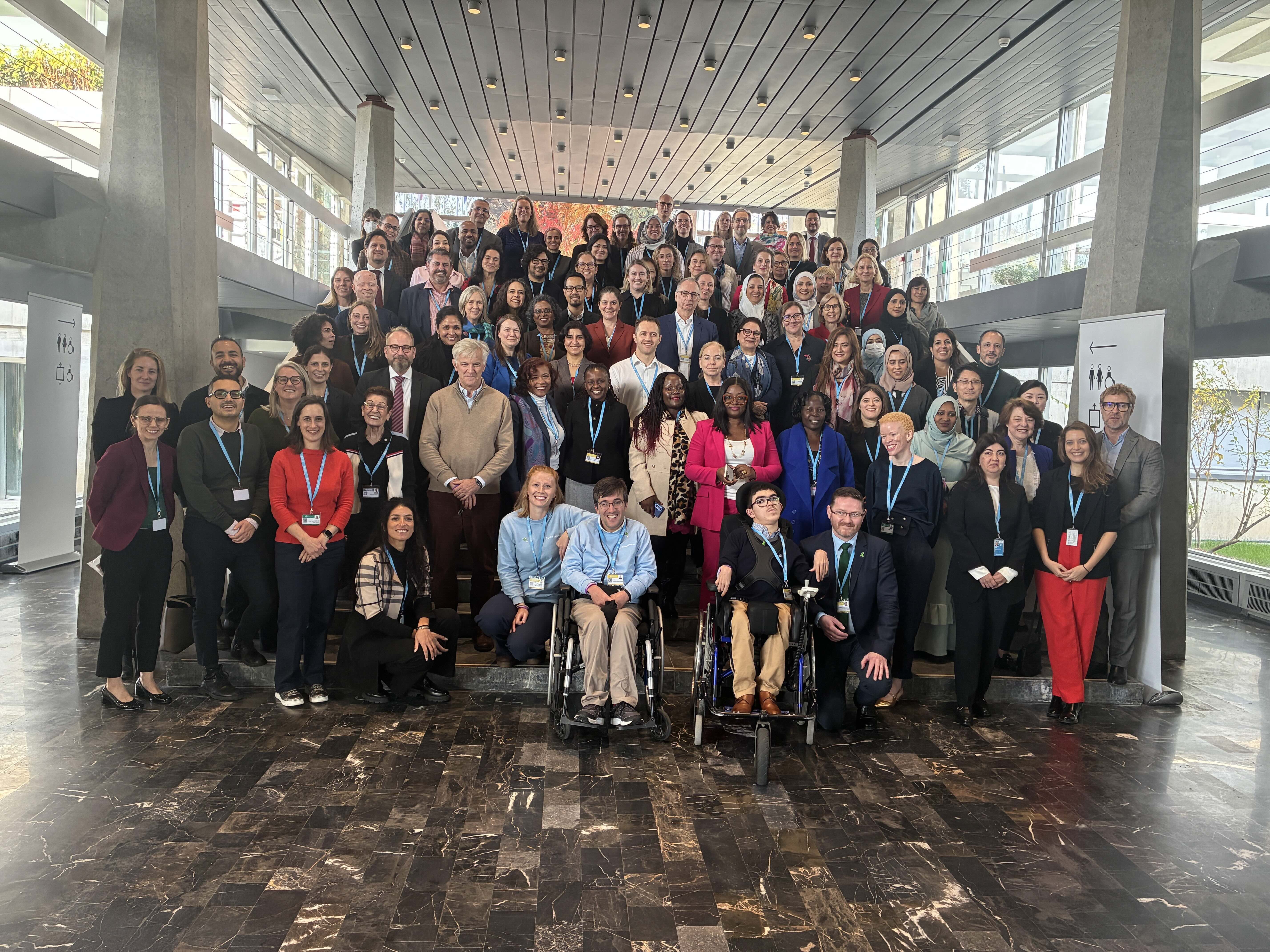 Group photo of the WHO Disability Health Equity Network during the inaugural meeting in WHO Headquarters
