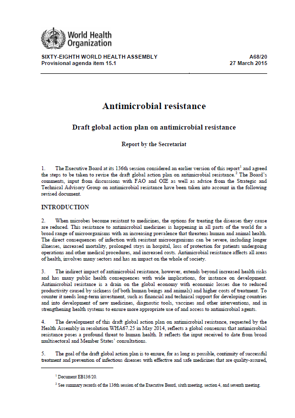 Antimicrobial resistance resolution first page