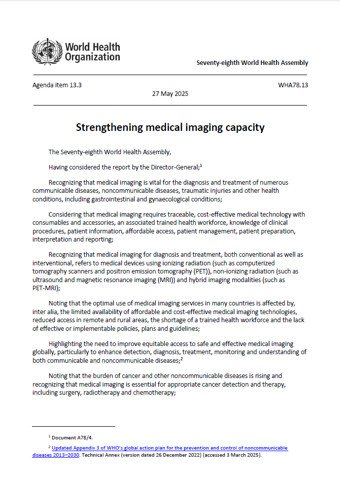Strenghtening medical imaging capacity resolution page