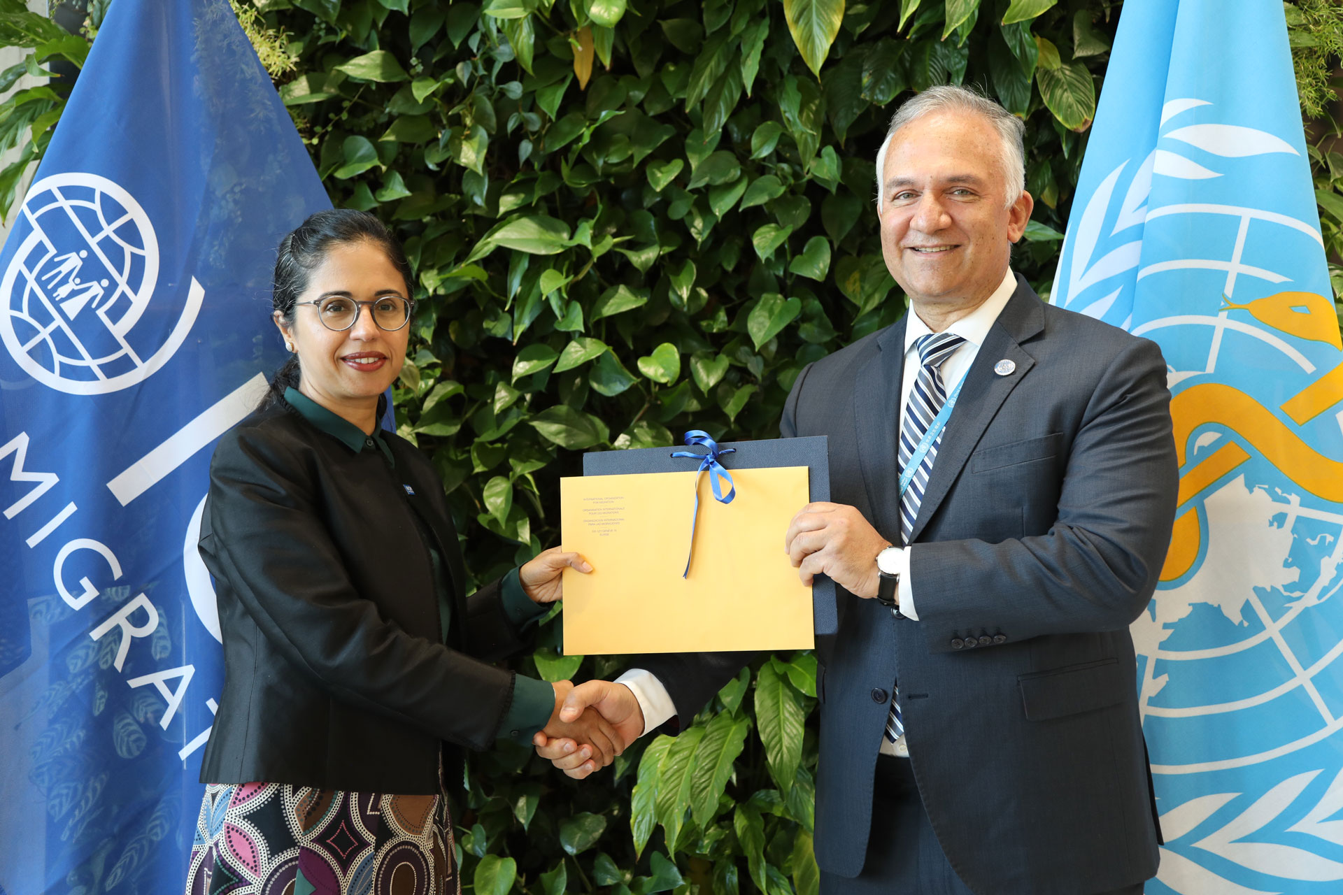 Dr Alain Labrique, Director, Data, Digital Health, Analytics and AI Department at WHO and Dr Poonam Dhavan Director, Migration Health Division at IOM