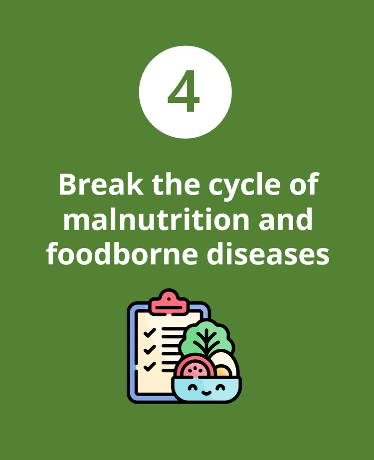 break the cycle of malnutrition and foodborne diseases illustration