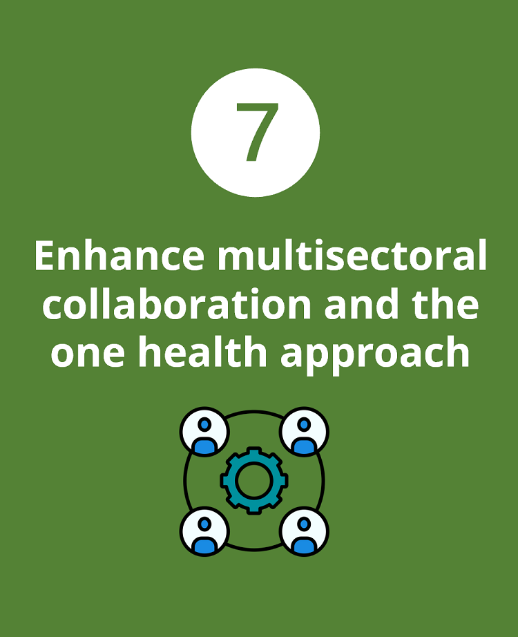 enhance multisectoral collaboration and the one health approach illustration