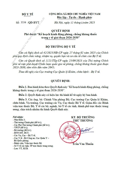Viet Nam: Action plan to control and prevent antimicrobial resistance in human health in the period 2026-2030 (Vietnamese)