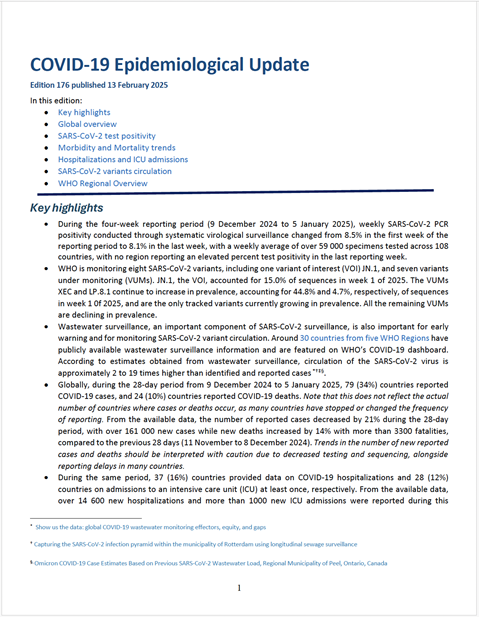 COVID-19 epidemiological update – 13 February 2025