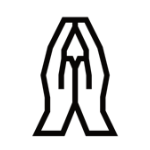 Hands paying: icon for faith