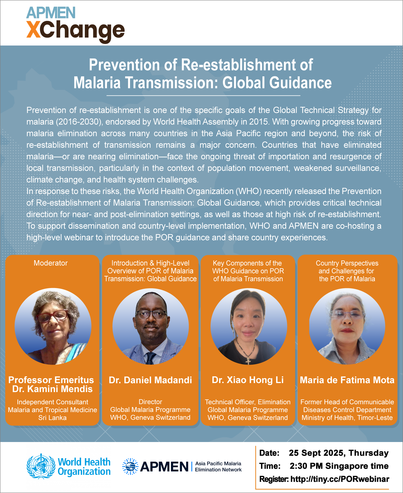 Flyer for the POR webinar