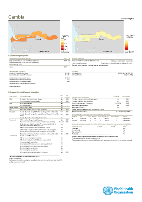 Malaria 2024 Gambia country profile