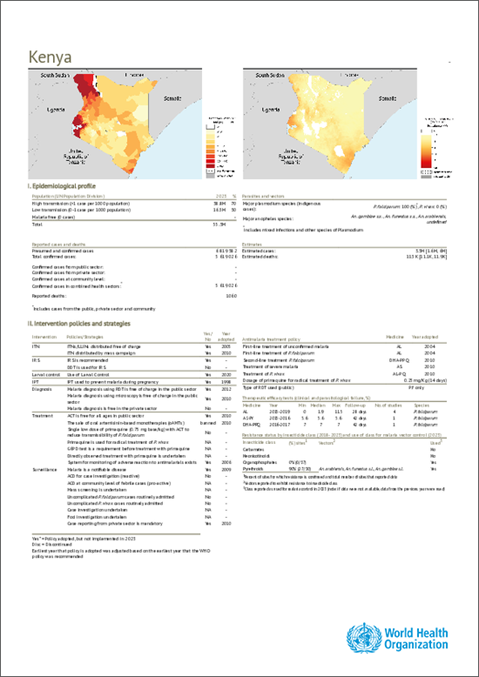 Malaria 2024 Kenya country profile