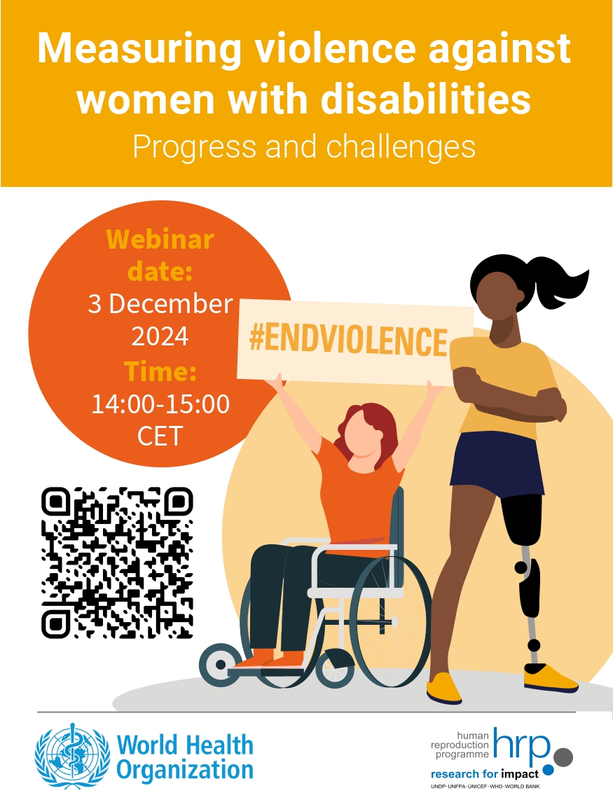 Flyer of the webinar: Measuring Violence Against Women with Disabilities: Progress & Challenges