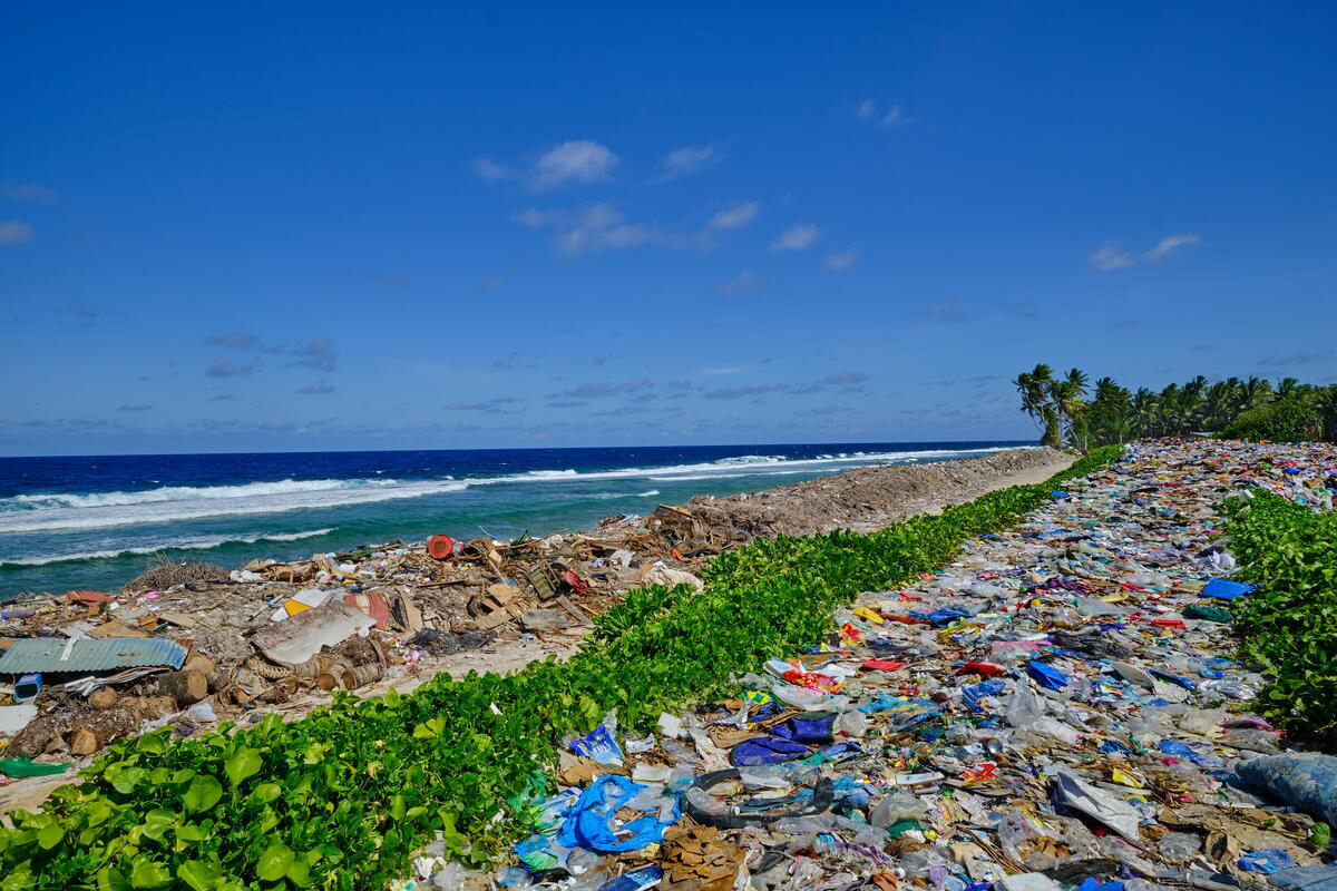 landfill site on a beach in Tuvalu