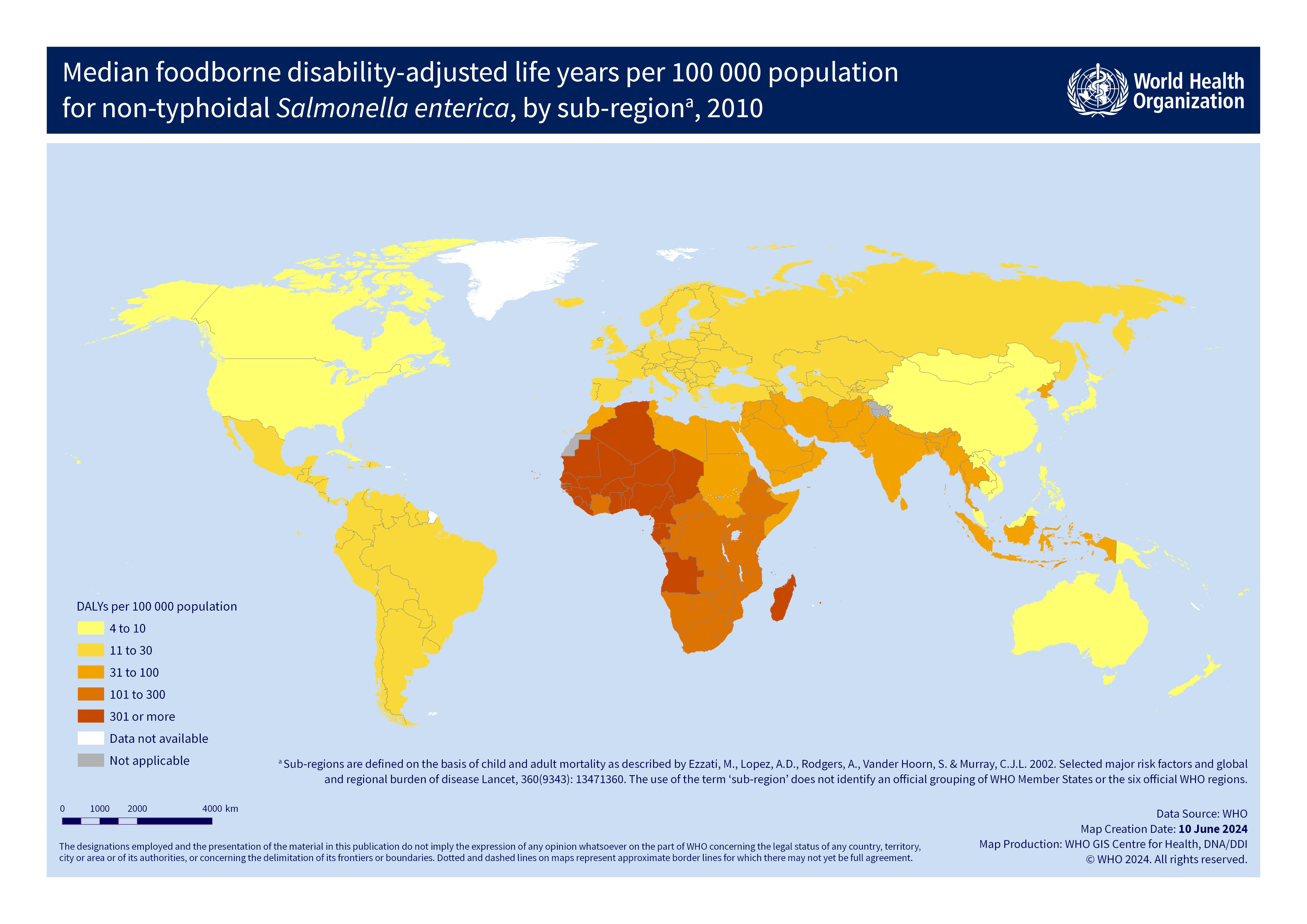 FERG2010 Non-typhoidal Salmonella enterica map