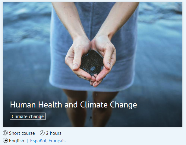 e-course climate change and health