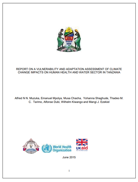 Report on Vulnerability and Adaptation Assessment of Climate Change Impacts on Human Health and Water Sector in Tanzania