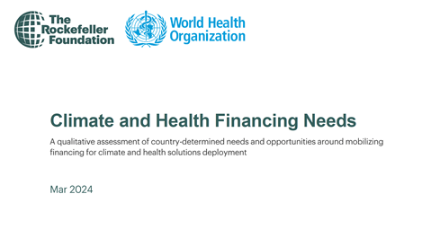 Climate and Health Financing Needs