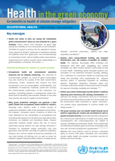 Health in the green economy: Occupational health