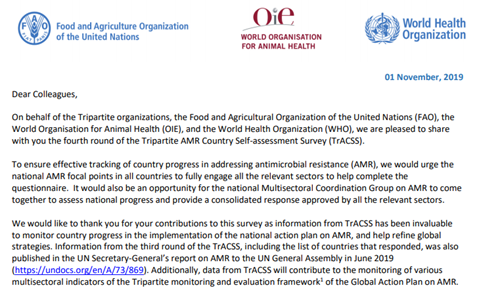 Tripartite AMR Country Self-Assessment Survey (TrACSS) 2019-2020