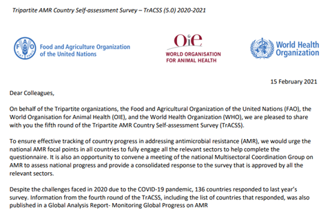 Tripartite AMR Country Self-Assessment Survey (TrACSS) 2020-2021