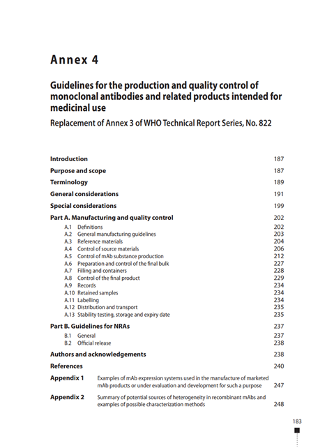 Guideline for the production and quality control of monoclonal antibodies and related products intended for medicinal use