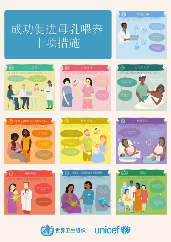 Chinese BFHI the Ten steps to succesful breastfeeding poster