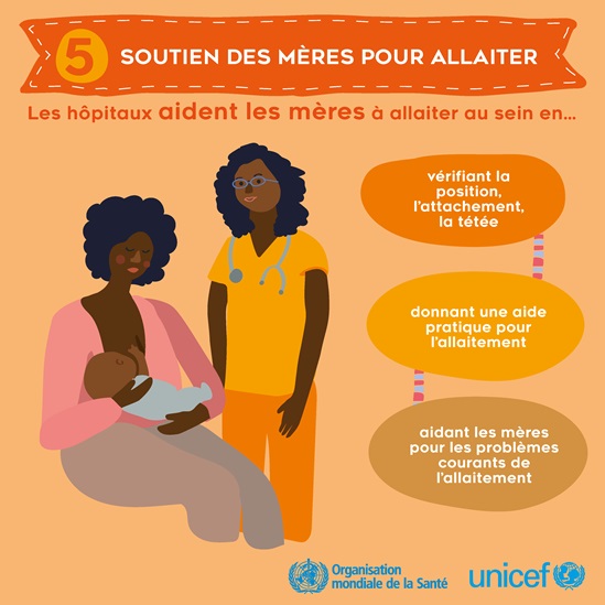 French BFHI step 5 - Support mothers infographic