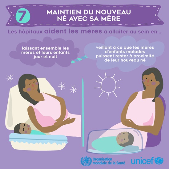 French BFHI step 7 - Rooming-in infographic