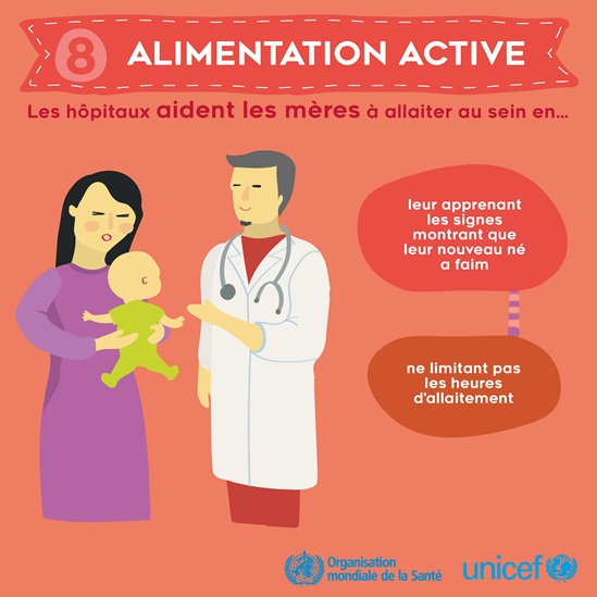French BFHI step 8 - Responsive feeding infographic