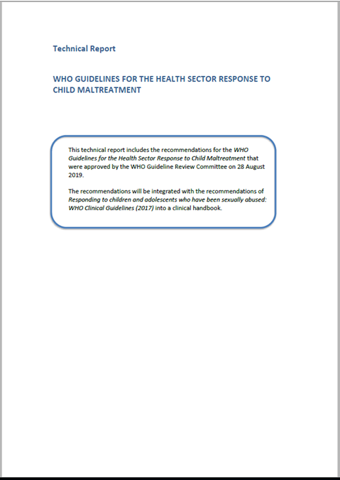 WHO Guidelines for the health sector response to child maltreatment