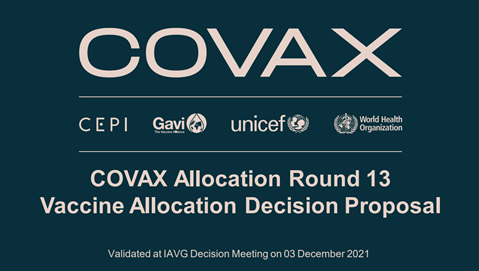 Decision of the Independent Allocation of Vaccines Group on the allocation of COVAX Facility secured vaccines: 03 December 2021