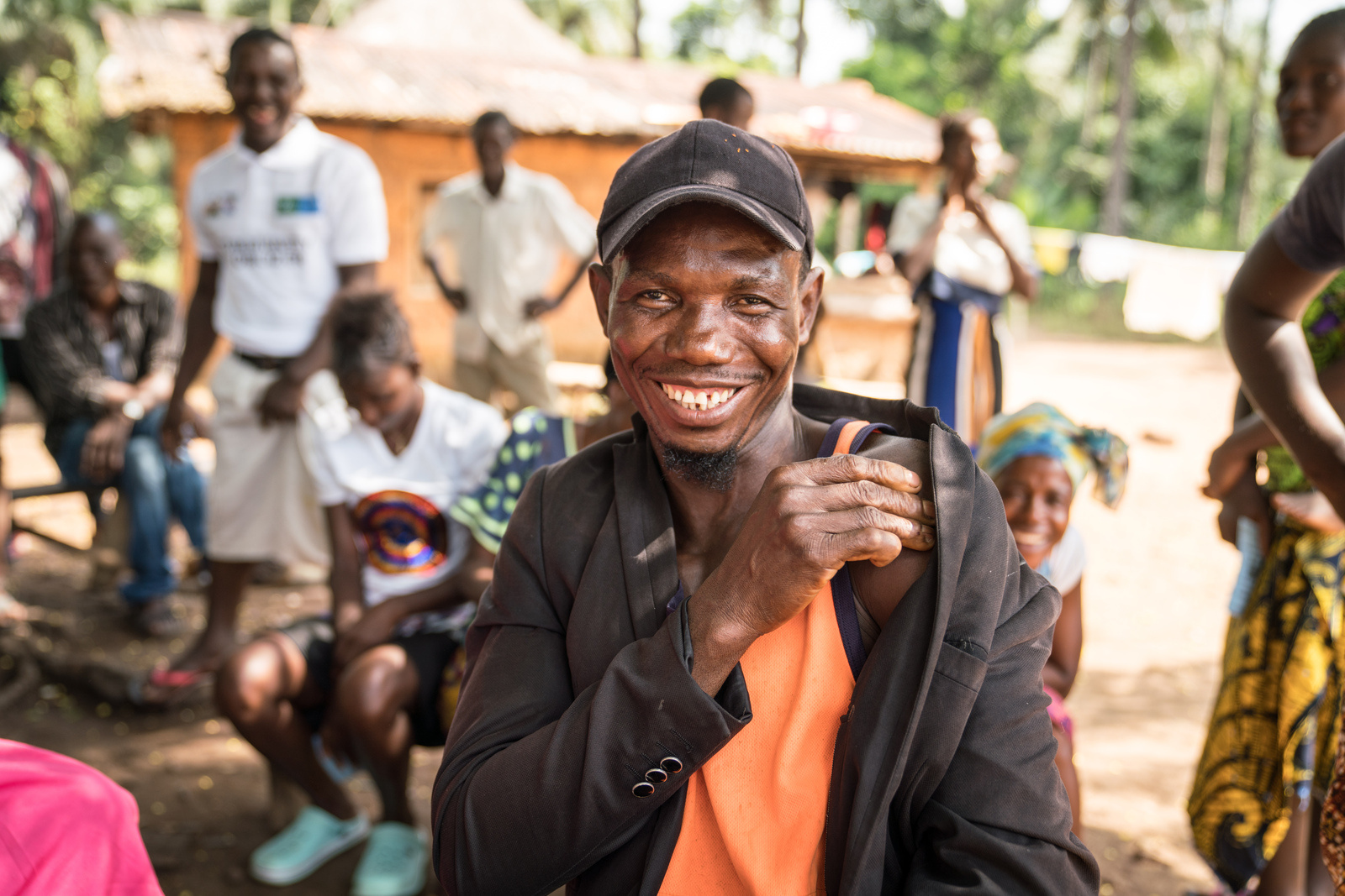 Sheka after receiving his first COVID-19 vaccine in Mamanso, Sierra Leone, on 7 December 2022.
