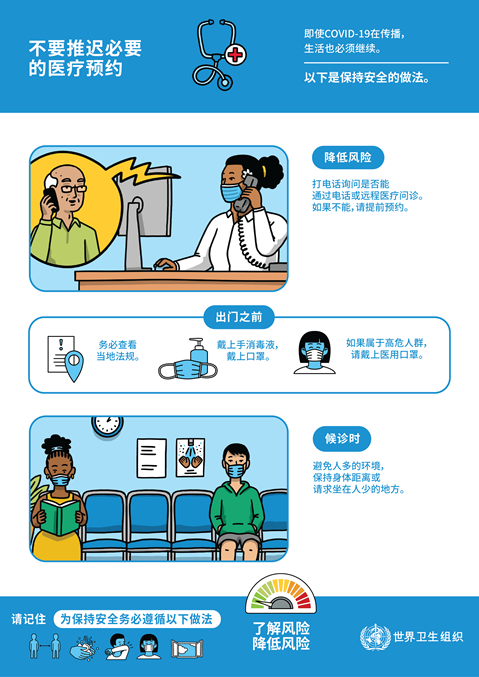 Dont put off medical appointments 不要推迟必要的医疗预约