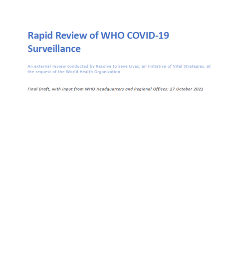 Rapid review of WHO COVID‐19 surveillance: External review, 27 October 2021