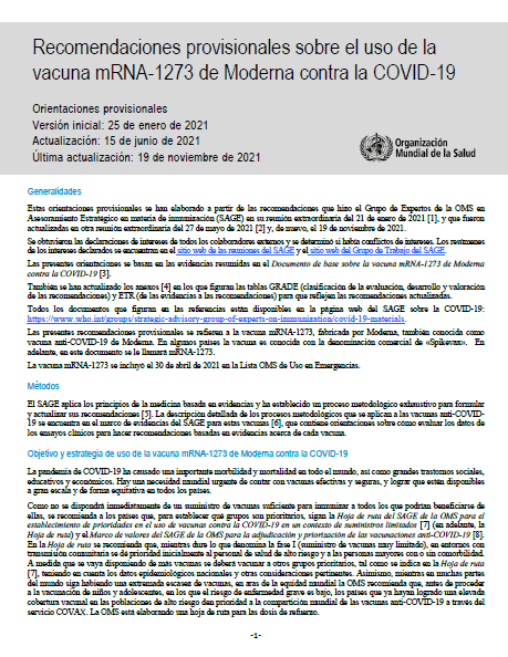 Vacuna contra la COVID-19 de Moderna (nucleósido modificado), (mRNA-1273)