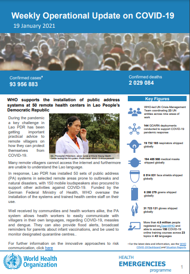 Weekly operational update on COVID-19 - 19 January 2021