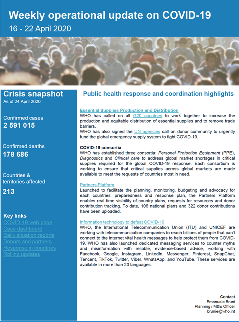 Weekly operational update on COVID-19 - 22 April 2020