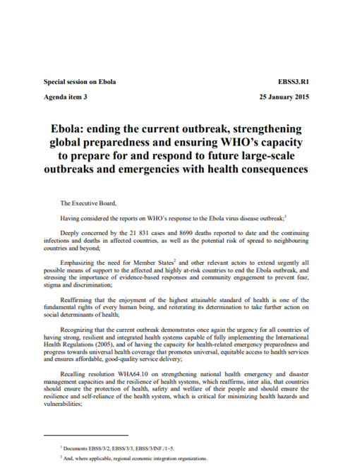 Ebola: Ending the current outbreak, strengthening global preparedness