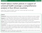 Health labour market policies in support of universal health coverage: a comprehensive analysis in four African countries