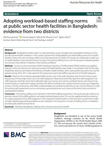 HRH Journal WISN article cover: Bangladesh