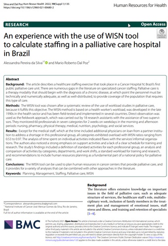 HRH Journal WISN article cover: Brazil palliative