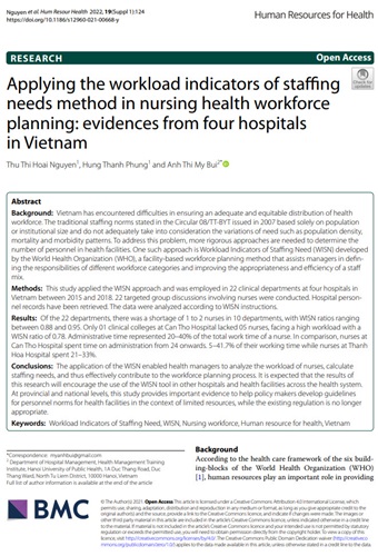 HRH Journal WISN article cover: Viet Nam