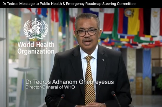 Dr Tedros video message to PHEWF roadmap steering committee