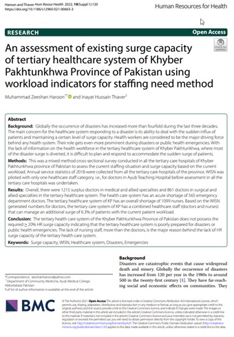HRH Journal WISN article cover: Pakistan