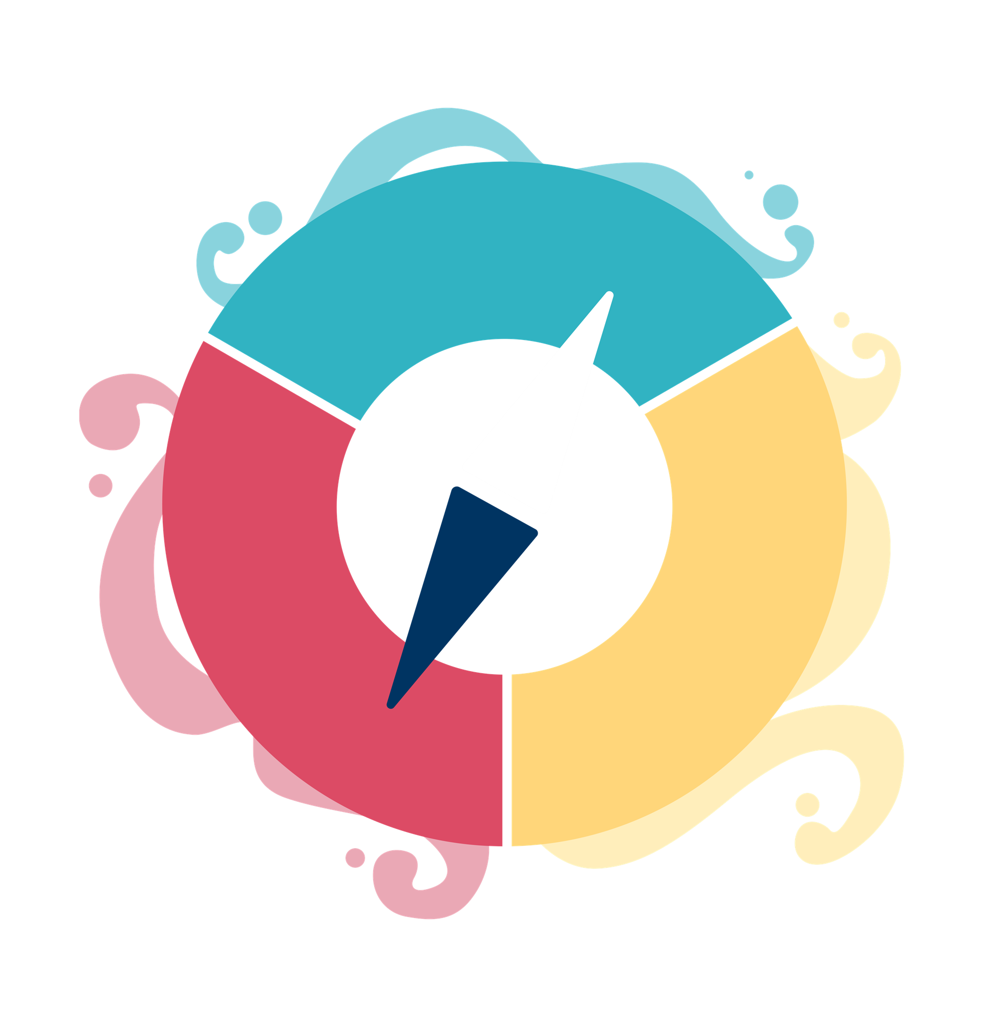 Public health and emergency workforce roadmap icon compass in three colours