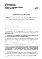 WHO Global Code of Practice on the International Recruitment of Health Personnel: Fourth round of reporting