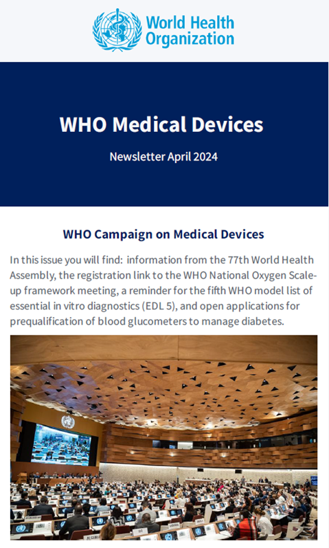 WHO Medical Devices April 2024, Newsletter