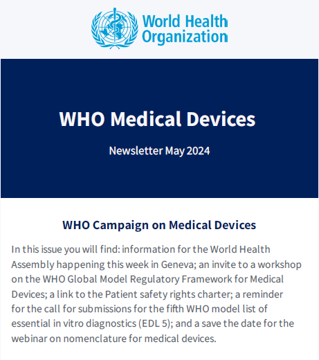 WHO Medical Devices May 2024, Newsletter